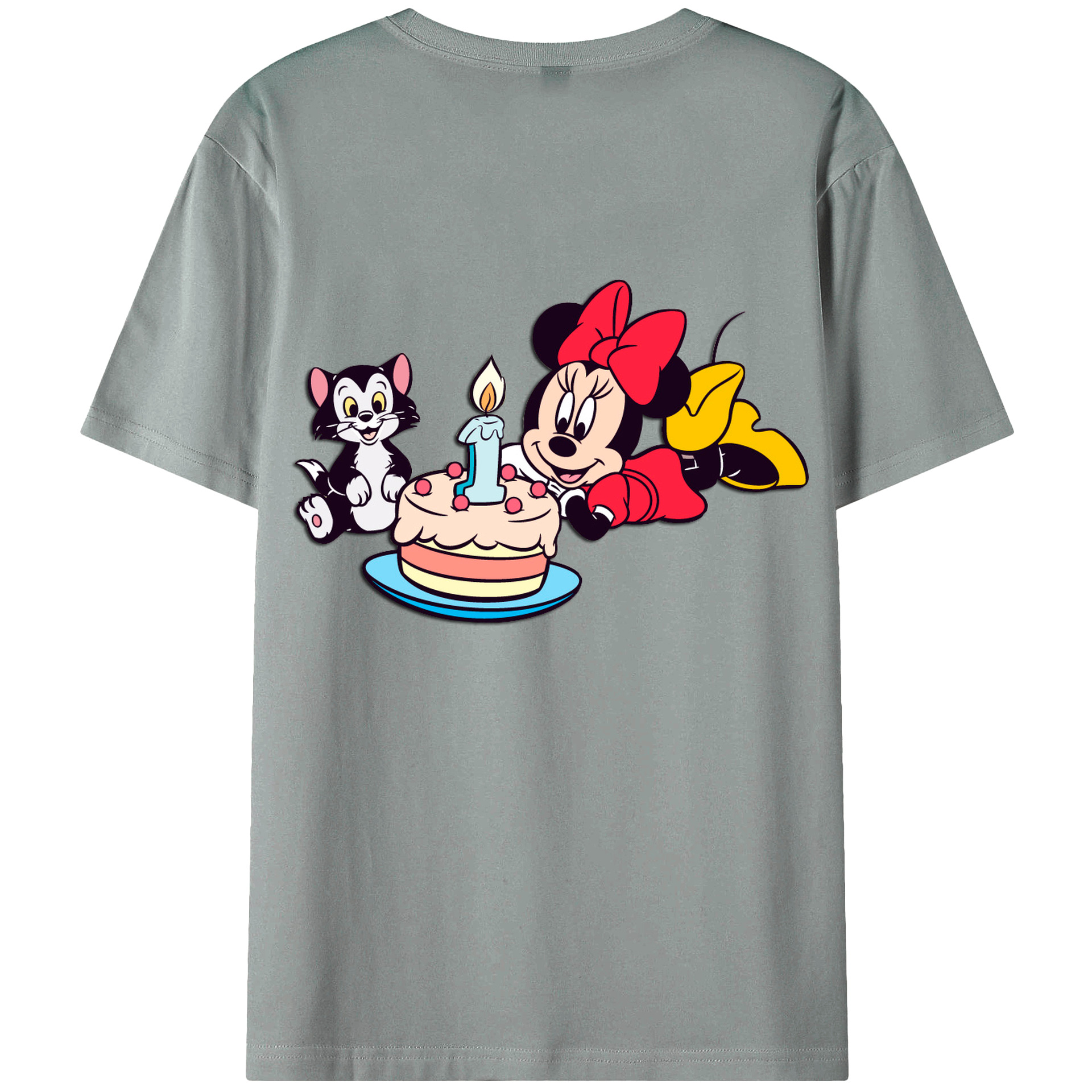 ミッキーマウス Mickey Mouse 綿100％ メンズ半袖Tシャツ（バックプリント） 通気性